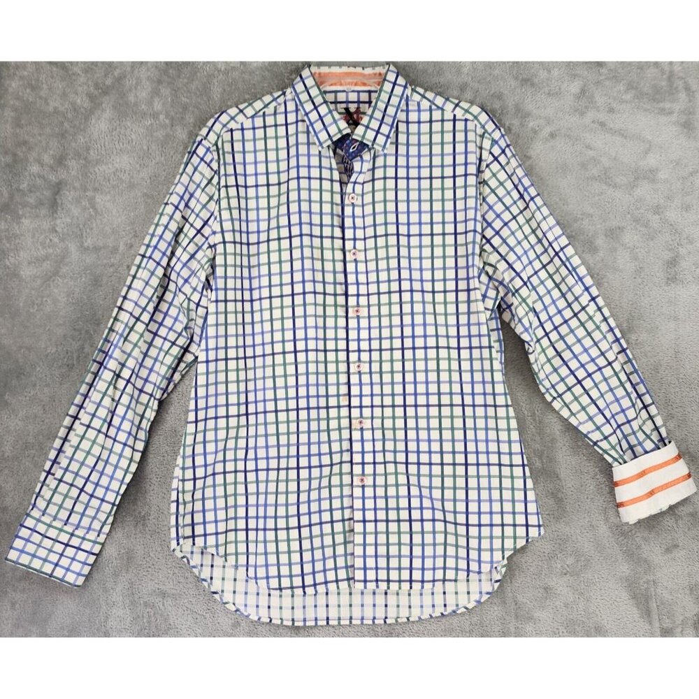 Robert Graham X Shirt Mens Large Multicolor Striped Casual Flip Cuff Long Sleeve